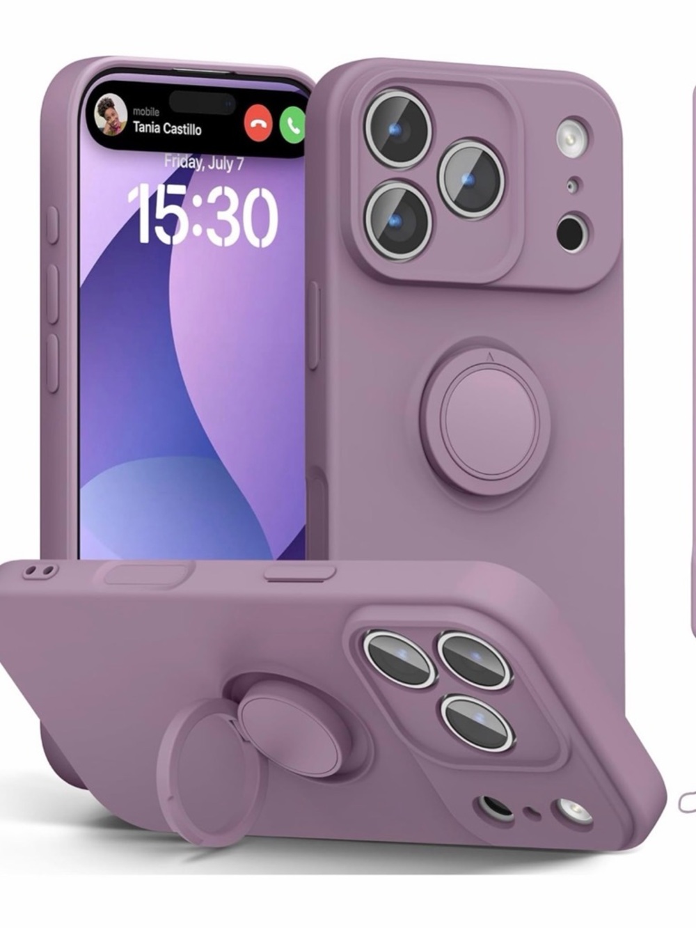 iPhone 17 pro Lilac Silicone Phone Case with Ring Stand